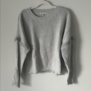 Woven Heart Heather Gray Knit Sweater